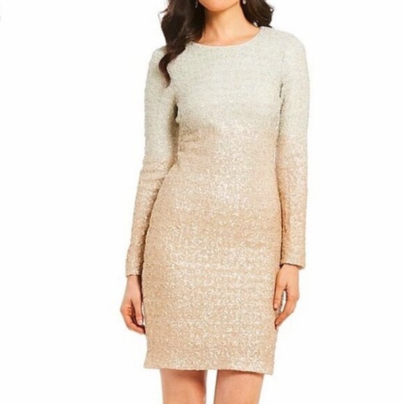 Badgley Mischka Sequin Ombre Party Dress - Picture 1 of 8